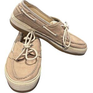 Op Spinnaker Mens Khaki Boat Shoes Size 11.5 Canvas Casual Footwear